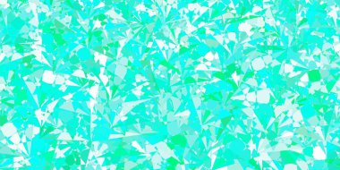 Üçgen formlu açık yeşil vektör düzeni. Renkli üçgenler aralığıyla soyut bir illüstrasyon. Reklamlarınıza basit bir ekleme..