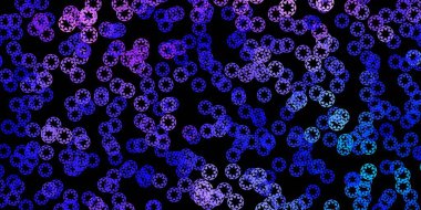 Daireli koyu mor bir vektör şablonu. Baloncuklu gradyan tarzda soyut dekoratif tasarım. Duvar kağıtları, perdeler için desen.