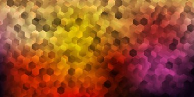 Açık pembe, altıgen şekilli sarı vektör düzeni. Altıgen tarzda, gradyan ile modern soyut çizim. İniş sayfaları için tasarım.