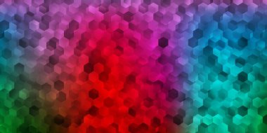 Açık yeşil, altıgen şekilli kırmızı vektör düzeni. Renkli gradyan altıgenli basit bir çizim. Marka kitabın..