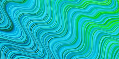 Açık Mavi, eğrili yeşil vektör düzeni.