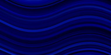 Dark BLUE vector texture with curves. clipart