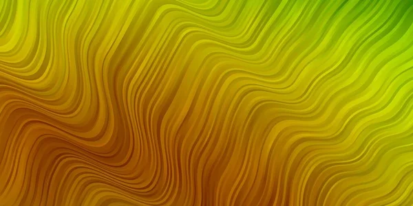 Lichtgroen Geel Vectorpatroon Met Krommen Heldere Illustratie Met Gradiënt Ronde — Stockvector