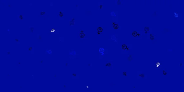Texture Vectorielle Bleu Clair Avec Des Symboles Droits Des Femmes — Image vectorielle