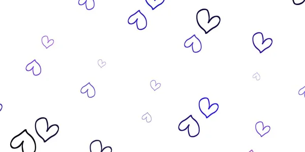 Светло Фиолетовый Вектор Сладким Сердцем Цветная Иллюстрация Сердечками Стиле Праздника — стоковый вектор