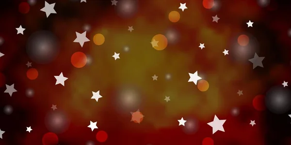 Plantilla Vectorial Naranja Oscura Con Círculos Estrellas Ilustración Colorida Con — Vector de stock