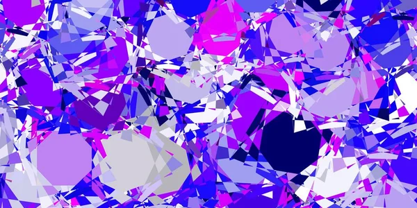 Světle Růžová Modrá Vektorová Textura Náhodnými Trojúhelníky Web Materiál Ilustrace — Stockový vektor