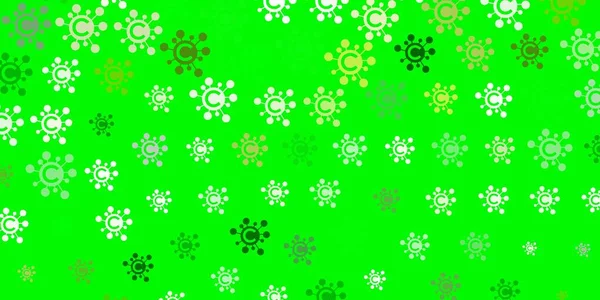 Ljusgrön Gul Vektormall Med Influensatecken Färgglad Abstrakt Illustration Med Lutning — Stock vektor