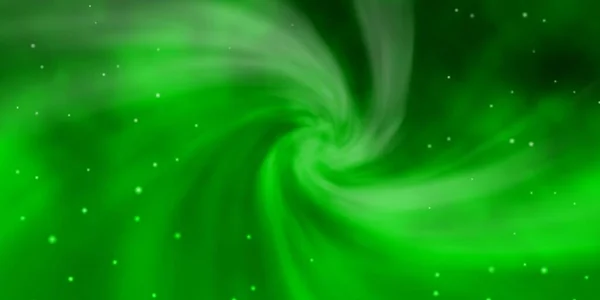 小さな星と大きな星と明るい緑のベクトルの背景 — ストックベクタ