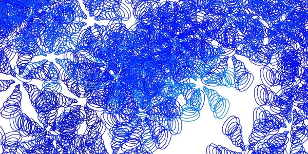Светло Синий Векторный Рисунок Кривыми Линиями Красочная Иллюстрация Изогнутыми Линиями — стоковый вектор
