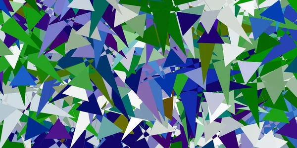 Lichtblauw Groen Vectorpatroon Met Veelhoekige Vormen Driehoek Vormen Met Kleurrijke — Stockvector