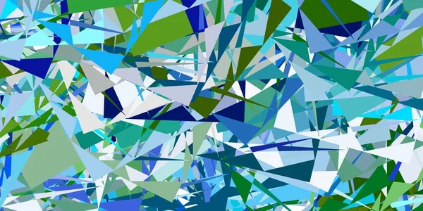 浅蓝色 带三角形的绿色矢量背景 简单的设计 抽象风格 三角形 商业广告模板 — 图库矢量图片