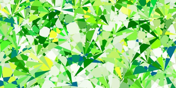 Hellgrünes Gelbes Vektorlayout Mit Dreiecksformen Prachtvolle Abstrakte Illustration Mit Dreieckigen — Stockvektor