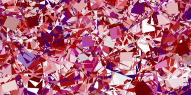 Açık pembe, üçgen şekilli kırmızı vektör şablonu. Renkli üçgenler aralığıyla soyut bir illüstrasyon. Duvar kağıtları için desen.