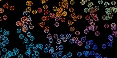 Koyu mavi, özel işaretli sarı vektör şablonu. Gotik eğilimli soyut illüstrasyon. Doğaüstü tasvirler için basit tasarım.