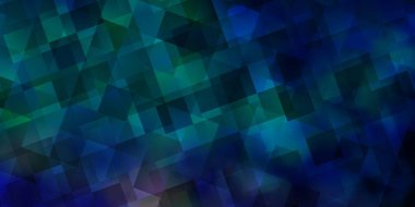 Açık pembe, üçgenli mavi vektör arkaplan. Renkli üçgenli modern soyut illüstrasyon. Terfileriniz için tasarım.