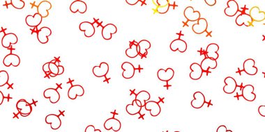 Açık Turuncu vektör arkaplanı ve kadın güç sembolleri. Kadın hakları aktivizmiyle soyut tarzda basit bir tasarım. Duvar kağıtları için zarif tasarım.