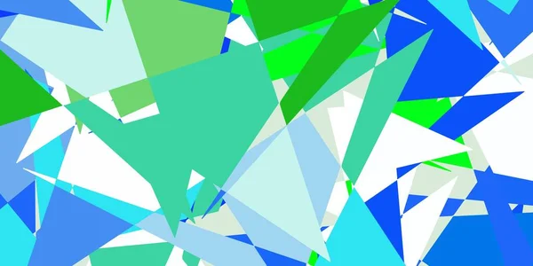 浅蓝色 绿色矢量背景与多边形 用五彩缤纷的三角形进行突出的抽象说明 精子的开始设计 — 图库矢量图片