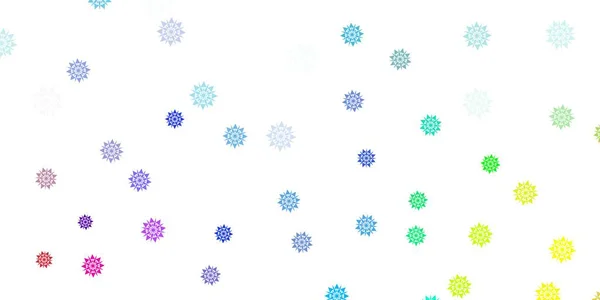 Легкий Многоцветный Вектор Красивые Снежинки Фон Цветами Градиентная Красочная Иллюстрация — стоковый вектор
