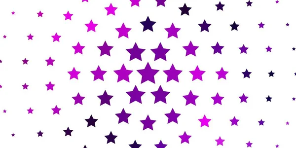 Light Purple Pink Vector Background Small Big Stars — Stock Vector