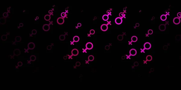 Donkerroze Vectorachtergrond Met Vrouwensymbolen Eenvoudig Design Abstracte Stijl Met Vrouwenrechtenactivisme — Stockvector