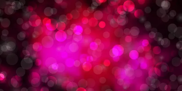 Темно Розовый Векторный Фон Кругами Абстрактная Иллюстрация Красочными Пятнами Стиле — стоковый вектор