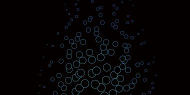 Lekeli koyu mavi vektör arkaplan. Baloncuklu gradyan tarzda soyut dekoratif tasarım. İş ilanları için şablon.