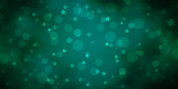 星と濃い緑のベクトルの背景 — ストックベクタ