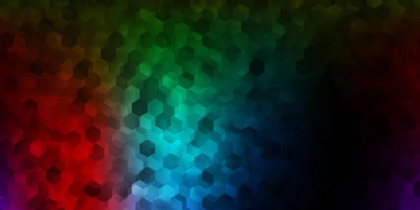 Donkere Multicolor Vector Achtergrond Met Zeshoekige Vormen Illustratie Met Gekleurde — Stockvector
