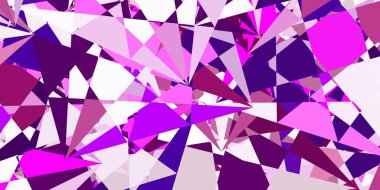 Açık Mor, pembe vektör arkaplan, üçgenli, çizgili. Renkli soyut üçgenli web materyali çizimi. İniş sayfaları.