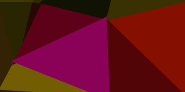 Koyu pembe, sarı vektör üçgen mozaik tasarımı. Değişken üçgen şekilli yeni renkli çizimler. Uygulamalarınız için modern tasarım.