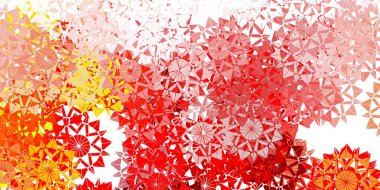 Açık turuncu vektör düzeni ve güzel kar taneleri. Kar elementlerinin Xmas tarzında rengarenk çizimi. Yeni yıl web siteleri deseni.