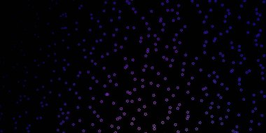 Koyu pembe, küçük ve büyük yıldızlı mavi vektör arkaplan.