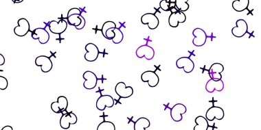 Açık Mor, feminizm unsurlu pembe vektör deseni. Kadın gücünün resmedildiği soyut bir çizim. Uluslararası Kadınlar Günü için Tasarım.