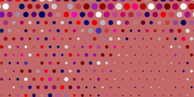 Açık mavi, diskli kırmızı vektör dokusu. Parlak renkli ve soyut küreler içeren bir resim. Duvar kağıtları, perdeler için desen.