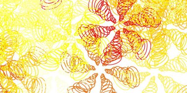 Açık yeşil, eğri çizgileri olan kırmızı vektör arkaplan. Renkli çizgilerle dairesel çizimler. Kullanıcı Arayüzü tasarımınız için şablon.