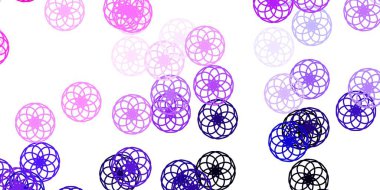 Açık Mor, diskli pembe vektör dokusu. Renkli çember şekilli modern soyut illüstrasyon. Posterler, afişler için tasarım.