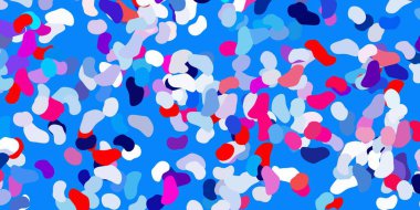 Açık mavi, rastgele şekilli kırmızı vektör arkaplan. Basit gradyan şekilli renkli bir çizim. İşiniz için akıllı tasarım.