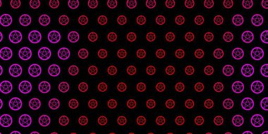 Koyu pembe, kırmızı vektör desenli sihirli elementler. Cadılık formlarıyla soyut tarzda geçmişe dönük tasarım. Sihir için dizayn, ruhsal olaylar.