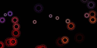 Koyu mor, hastalık sembollü pembe vektör dokusu. Basit ve soyut bir şekilde renkli hastalık sembolleri. Salgın bilgisine karşı basit tasarım.