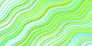 Açık Mavi, eğri çizgileri olan yeşil vektör arkaplanı.