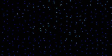 Esrarengiz sembollü koyu mavi vektör arkaplanı. Sihirli ruhani güç işaretleri olan bir ilüzyon. Sihir için dizayn, ruhsal olaylar.