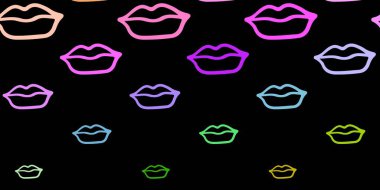 Üzerinde iş kadını işaretleri olan koyu renkli vektör şablonu. Kadın gücünün resmedildiği soyut bir çizim. Kadınların gücünü göstermek için en iyi tasarım..