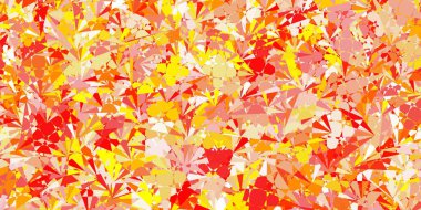 Açık kırmızı, üçgenli sarı vektör arkaplan. Üçgen şekilleri soyut bir şekilde renk değişimine sahiptir. Reklamlarınıza basit bir ekleme..