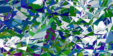 Açık mavi, çokgen şekilli yeşil vektör deseni. Üçgen şekilleri soyut bir şekilde renk değişimine sahiptir. Duvar kağıtlarınız için tasarım.