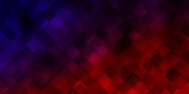 Koyu mavi, kırmızı vektör arka planı çokgen biçiminde. Soyut arkaplanda renkli gradyan olan dikdörtgenler. İniş sayfası için modern şablon.