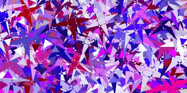 Lichtpaarse Roze Vectortextuur Met Willekeurige Driehoeken Driehoek Vormen Met Kleurrijke — Stockvector