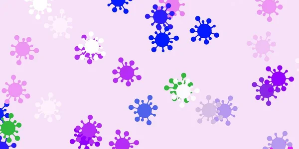 Hellrosa Blaues Vektormuster Mit Coronavirus Elementen Abstrakte Illustration Mit Biologischen — Stockvektor