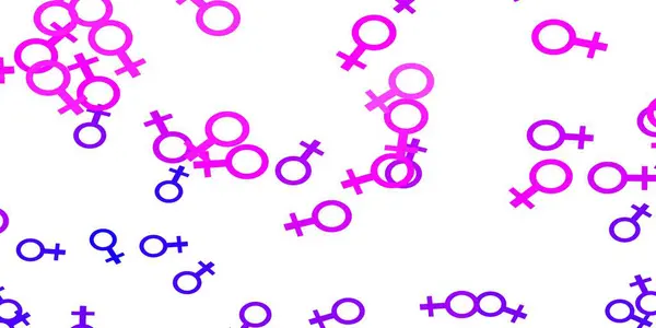 Светло Фиолетовый Розовый Женскими Сияниями Красочные Символы Феминизма Градиентом Современном — стоковый вектор