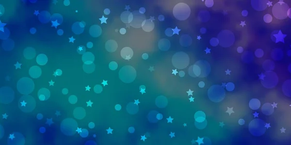 Hellrosa Blaue Vektorstruktur Mit Kreisen Sternen — Stockvektor